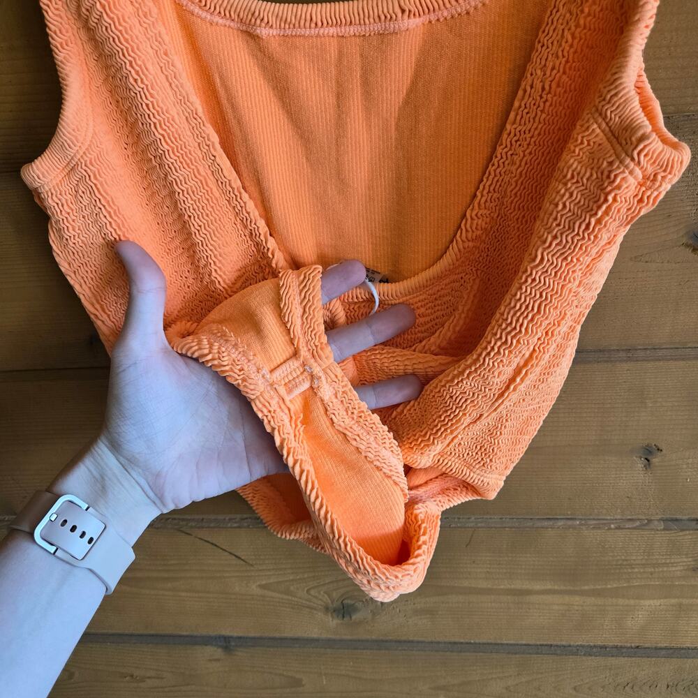Kut & So Ribbed One Piece Swimsuit Tummy Control Scoop Back NWT L/XL High Cut - Picture 6 of 6